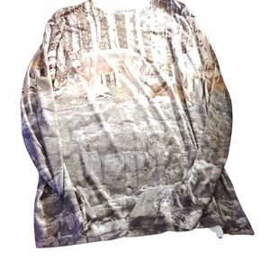 Men's Long Sleeve Wolf Print Shirt